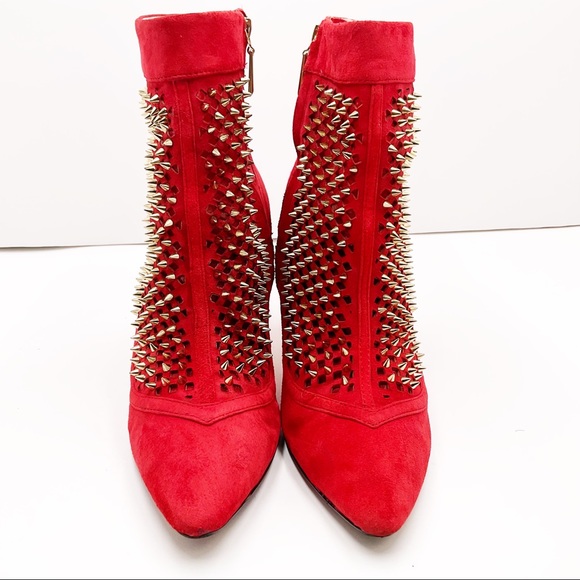 {ZARA} Suede Studded Ankle Boots - Picture 7 of 16